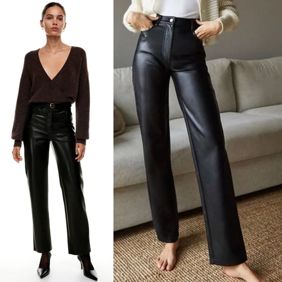 Wilfred Melina Faux Leather Straight Leg Pant - Picture 2 of 10